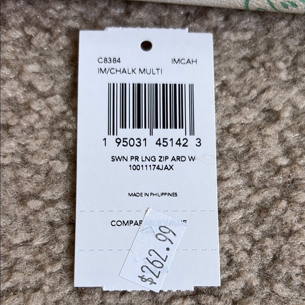 Coach Women's Long Zip Around Wallet Coated Canvas, Swan Print Chalk Multi - Picture 5 of 5
